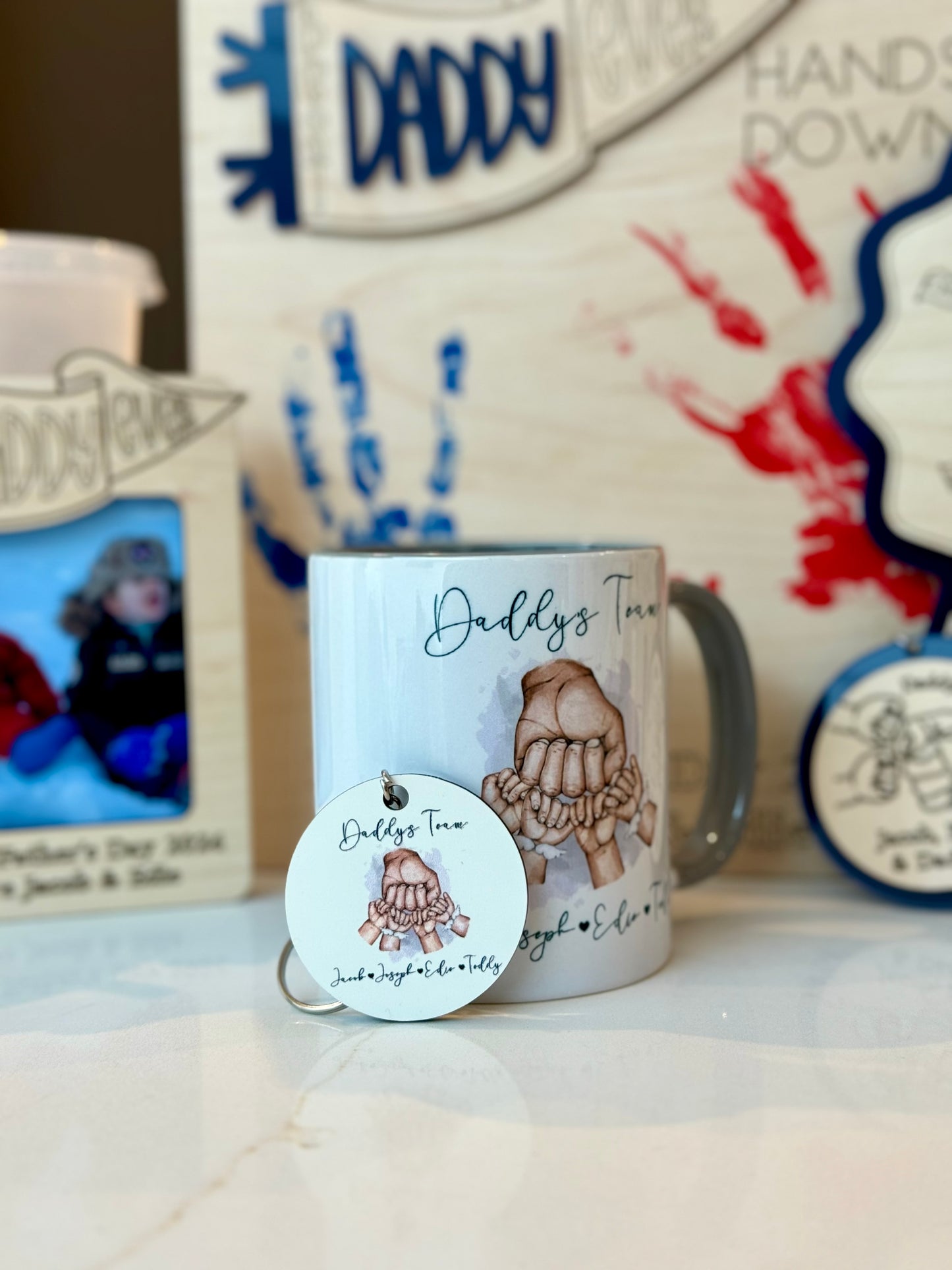 Father's Day 'Daddy's Team' Fist Bump Keyring