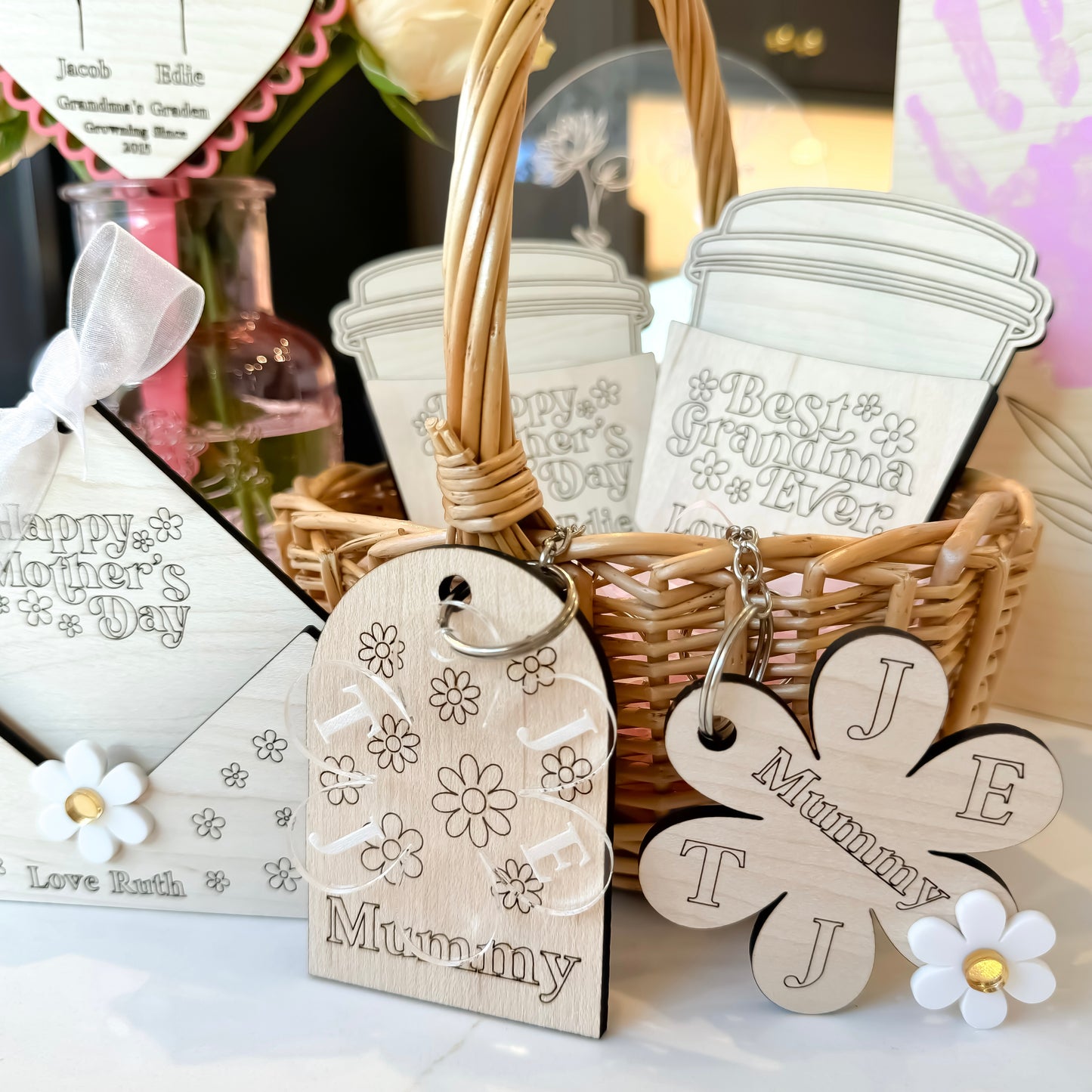 Personalised Daisy Keyring