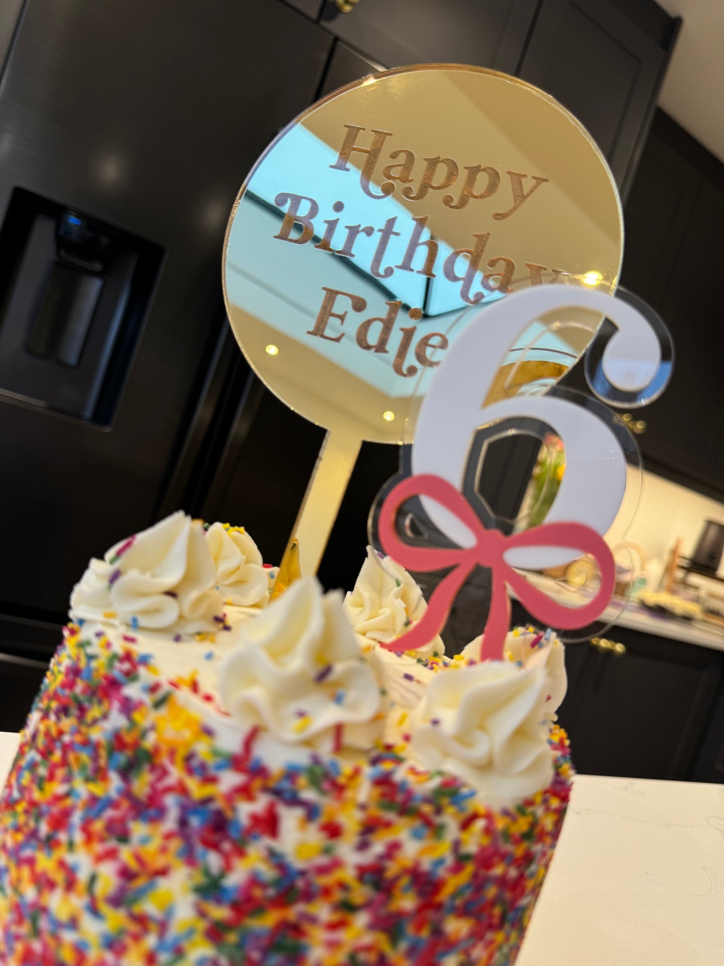 Personalised Round Acrylic Cake Topper