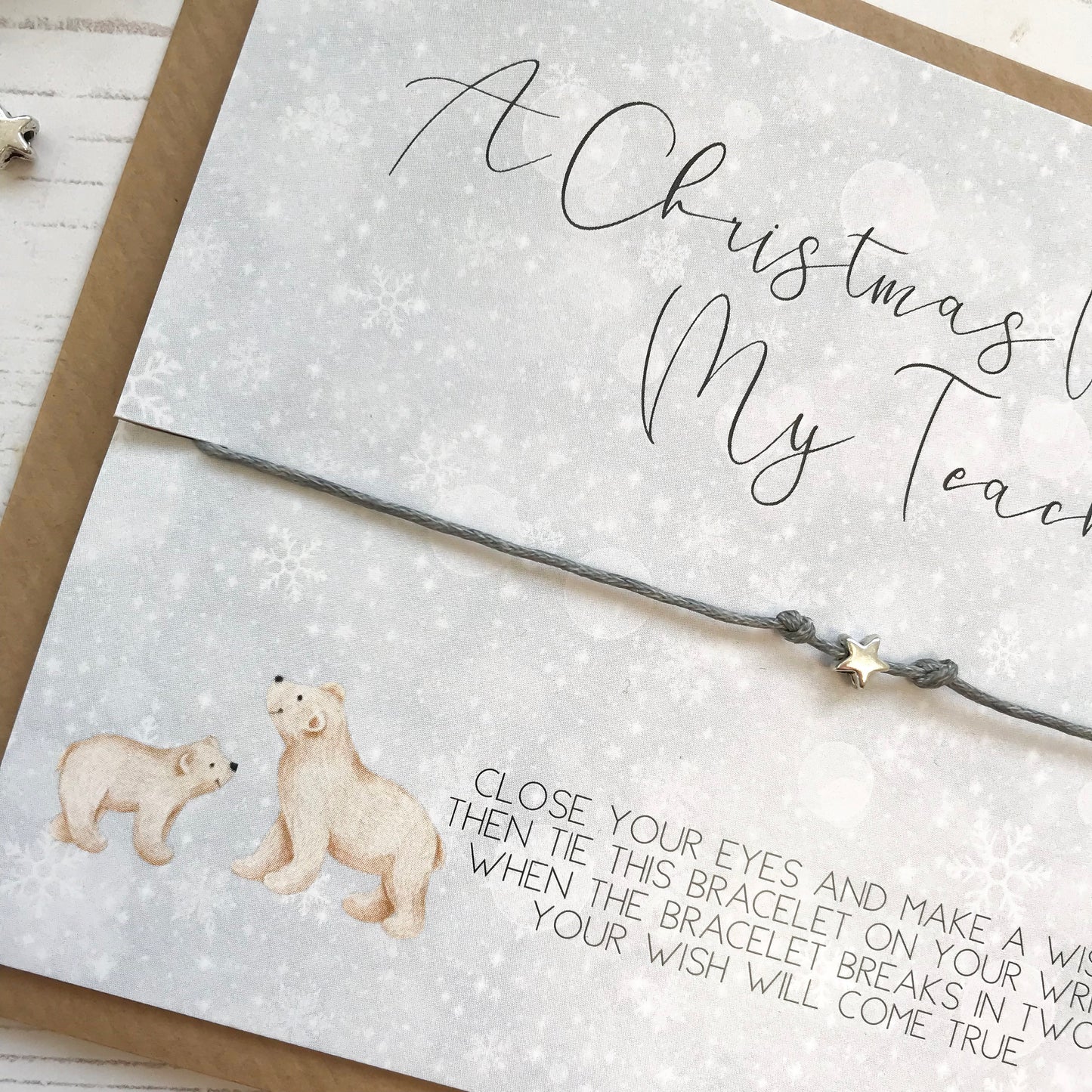 teacher Christmas gift, wish bracelet