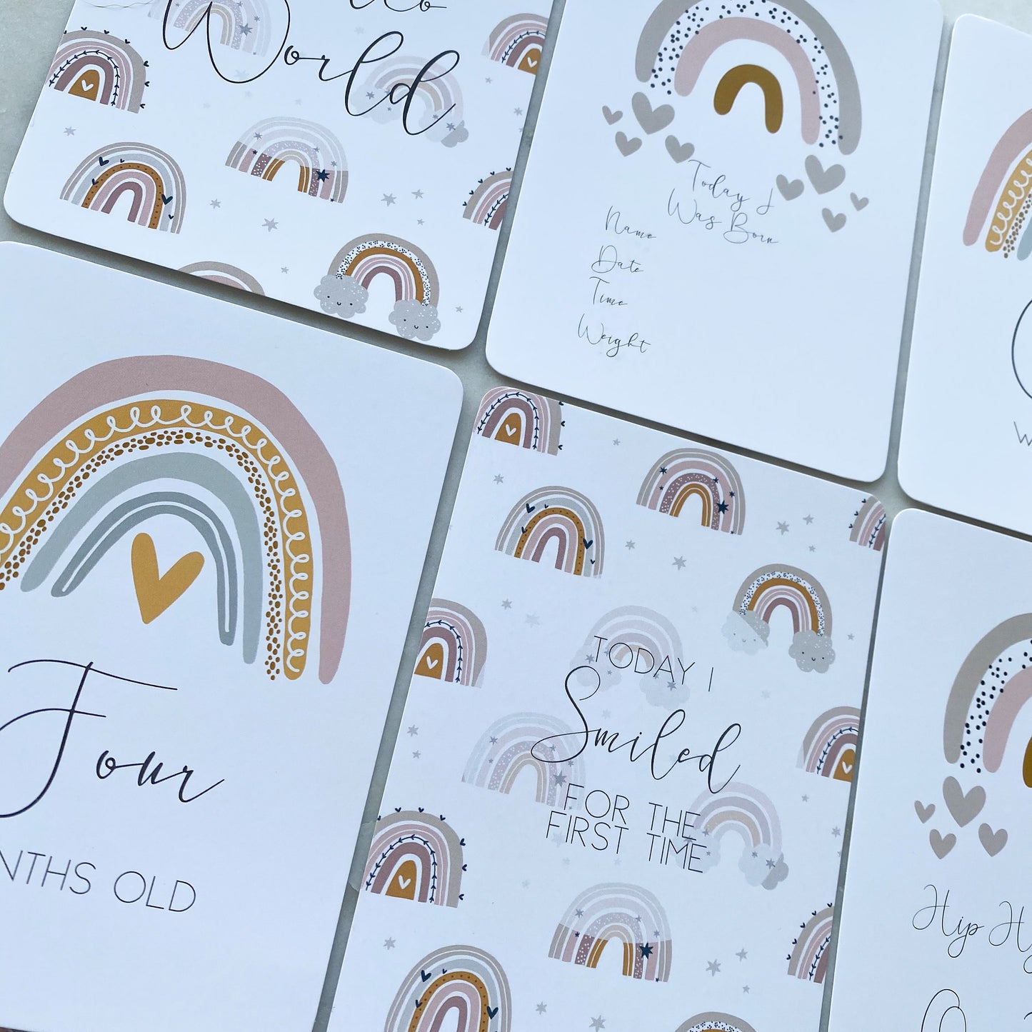 baby milestone cards, rainbow, rainbow milestone cards, pregnancy, baby shower gift, gender neutral gift, rainbow baby, new baby gift