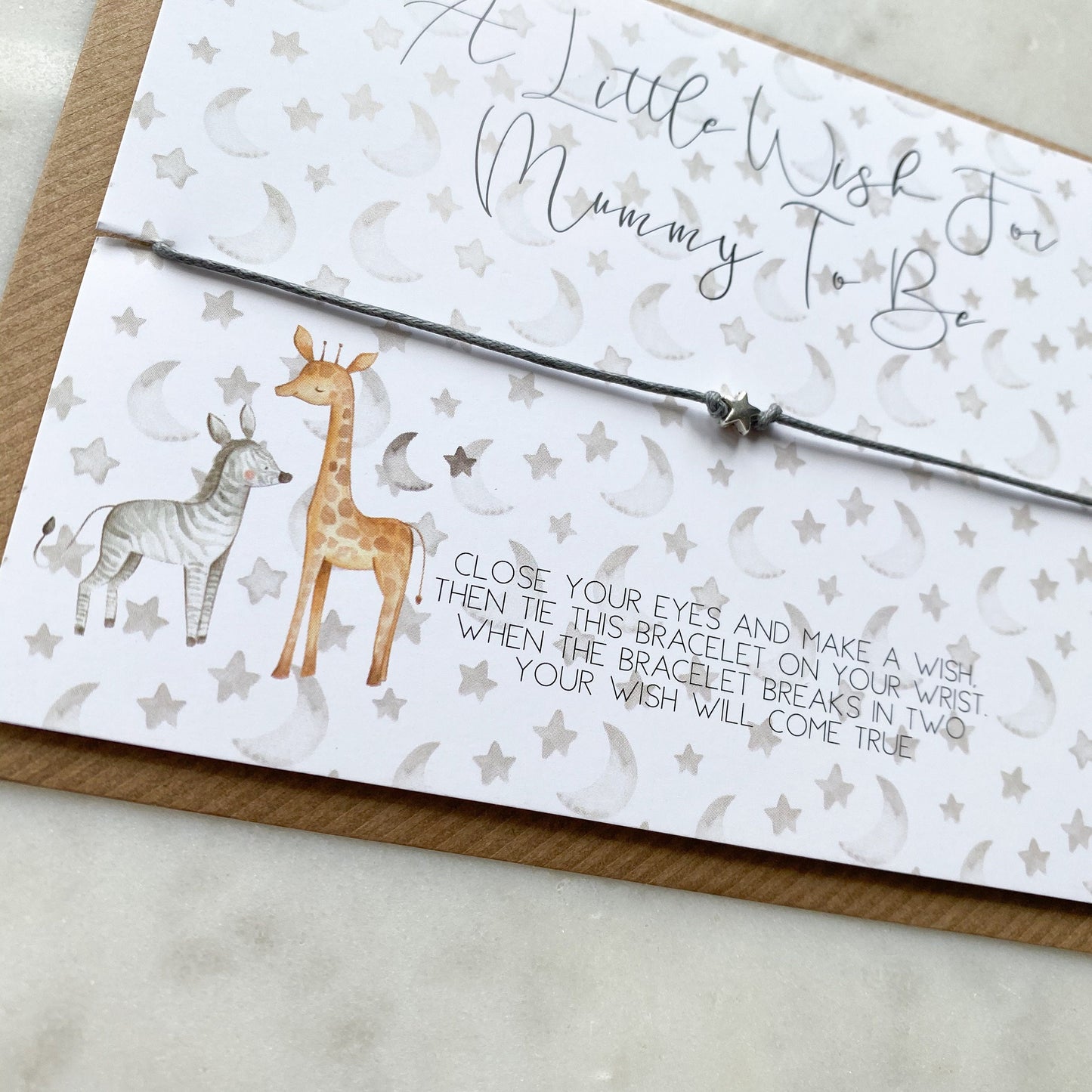 wish bracelet, mum to be wish bracelet, new mum, safari, baby shower gift, pregnancy gift, new baby gift, new mum, mummy to be, unisex gift