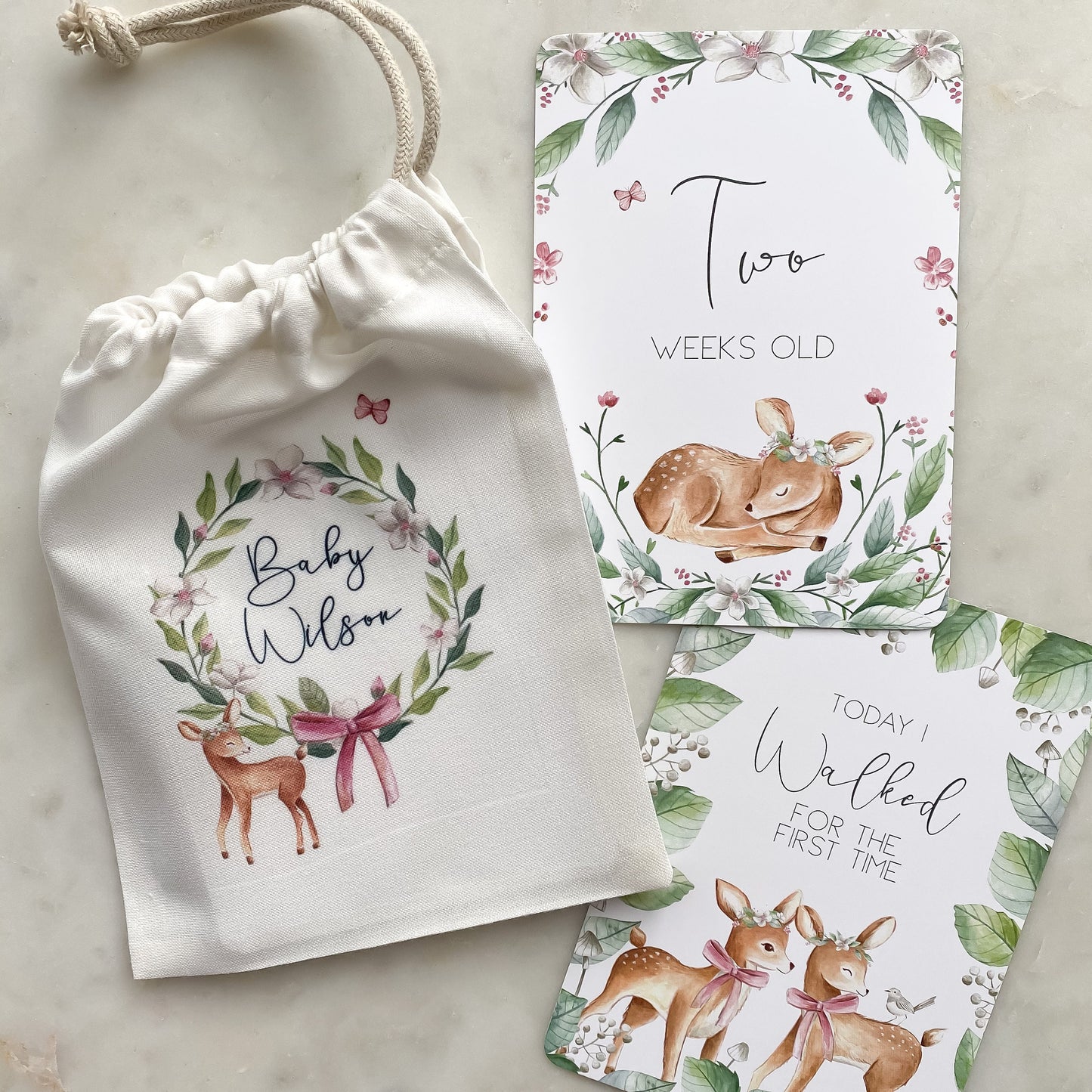 Baby journal, baby book, baby journal and memory book, woodland, fawn, baby milestone, pregnancy journal, my first year, my first year book