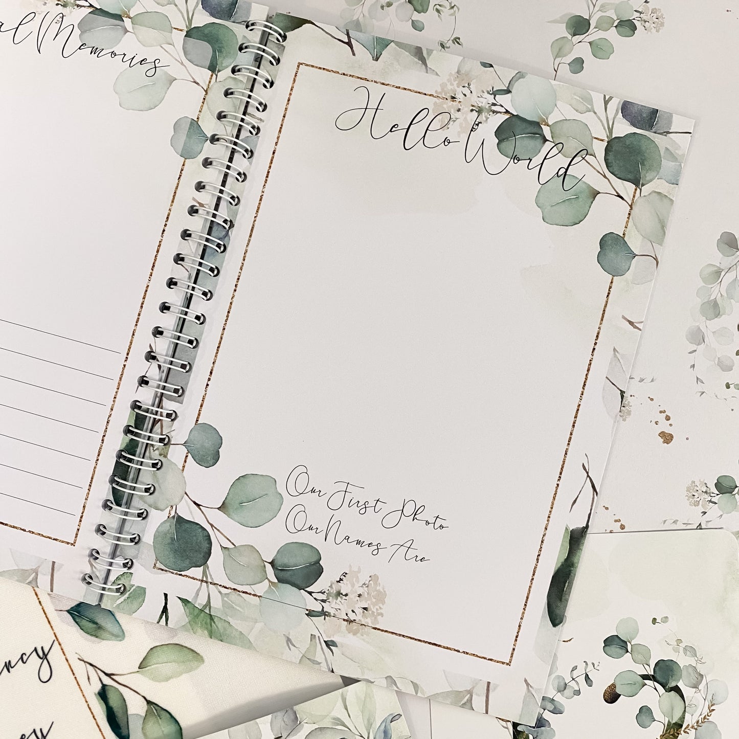 Twin Pregnancy Journal, Pregnancy Journal, Pregnancy Diary, eucalyptus, Pregnancy Gift, Pregnancy Milestone, pregnancy announcement