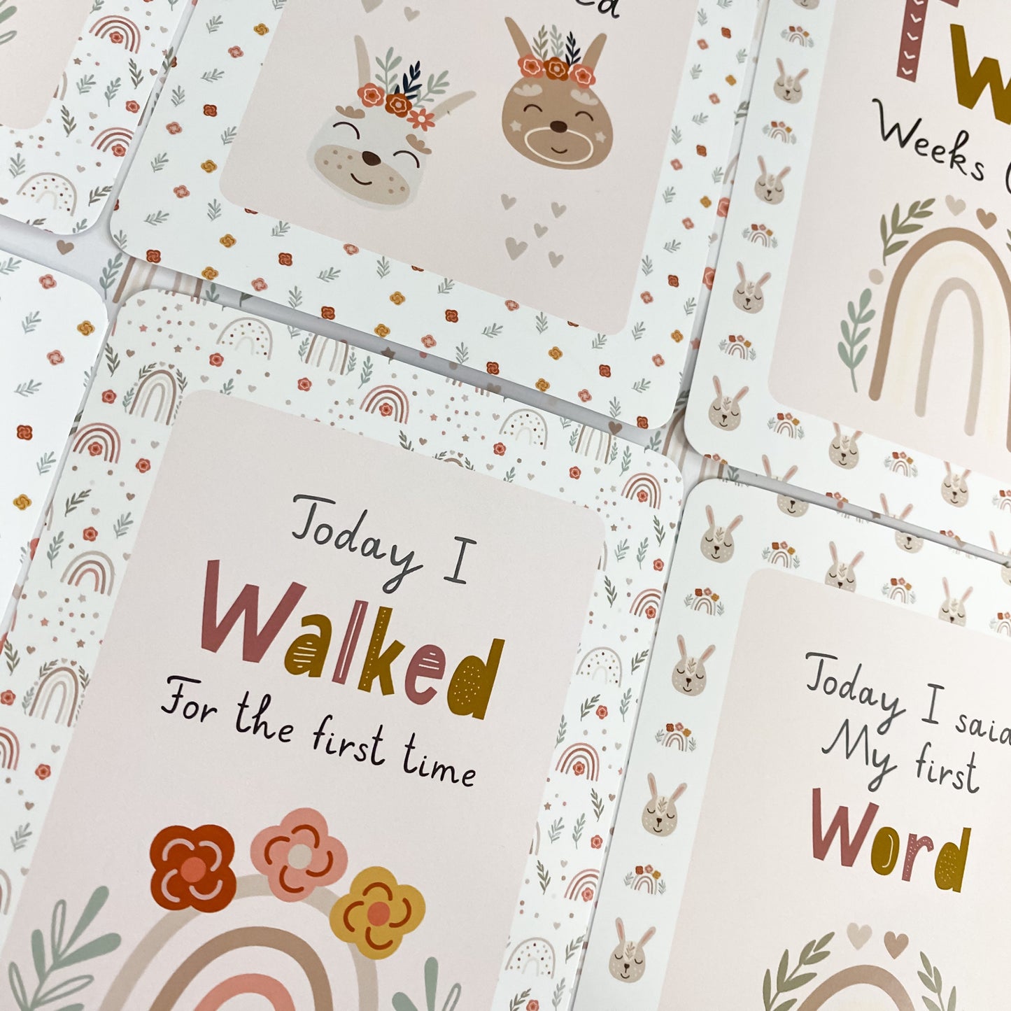 baby milestone cards, rainbow, bunny, rainbow bunny milestone cards, pregnancy, baby shower gift, rainbow baby, new baby gift.