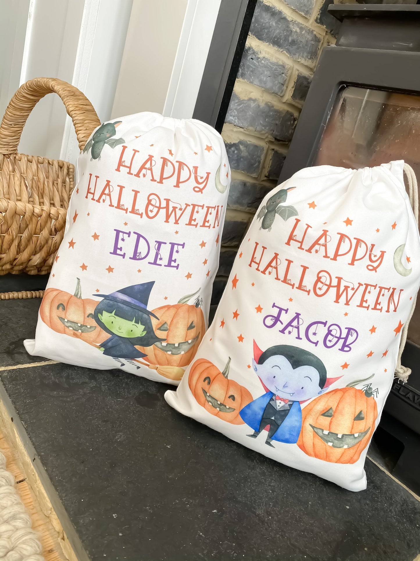 Halloween treat bag, trick or treat bag, trick or treat, personalised halloween bag, personalised gift bag, pumpkin, ghost