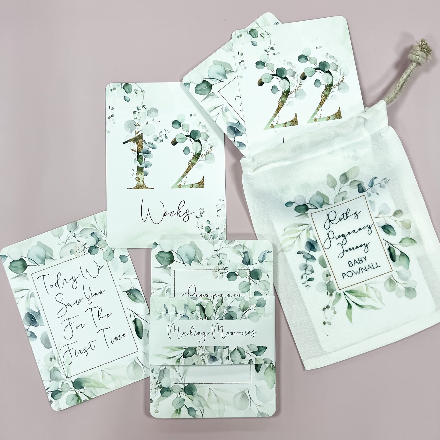 Pregnancy Journal, Pregnancy Planner, Pregnancy Diary, eucalyptus, Baby Book, Pregnancy Gift, Pregnancy Milestone, pregnancy announcement