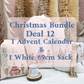 Christmas Bundle Deal 12 - Personalised Linen Christmas Advent Calendar & White 69cm Sack