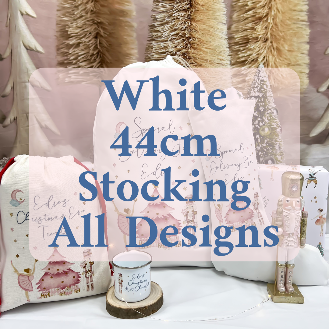 Personalised Christmas White 44cm Stockings