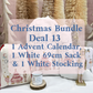 Christmas Bundle Deal 13 - Personalised Linen Christmas Advent Calendar, White 69cm Sack & White Stocking