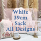 Personalised White 39cm Sack for Christmas Gifts