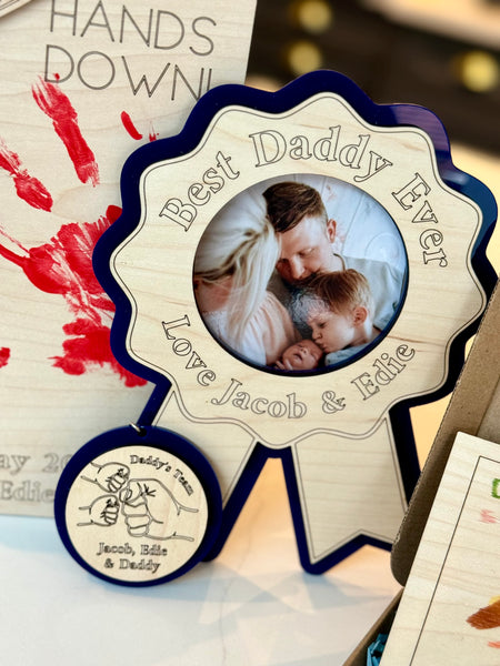 Father's Day Badge Style Magnetic Photo Frame
