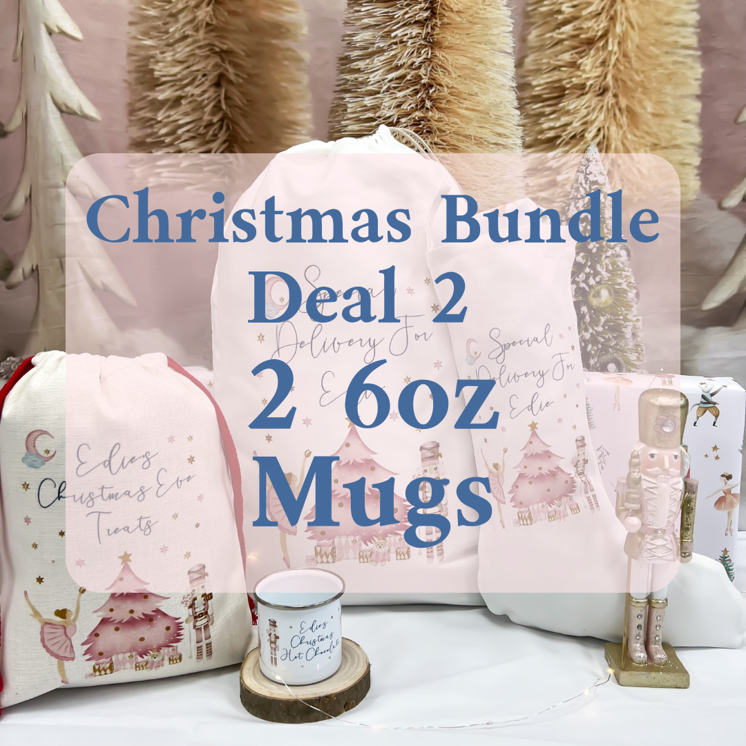 Christmas Bundle Deal 2 - 2 6oz Personalised Mugs