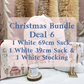 Christmas Bundle Deal 6 - 1 white 69cm sack, 1 white 39cm sack & 1 white stocking