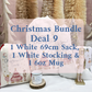 Christmas Bundle Deal 9 - 1 white 69cm sack, 1 White Stocking, 1 6oz Mug
