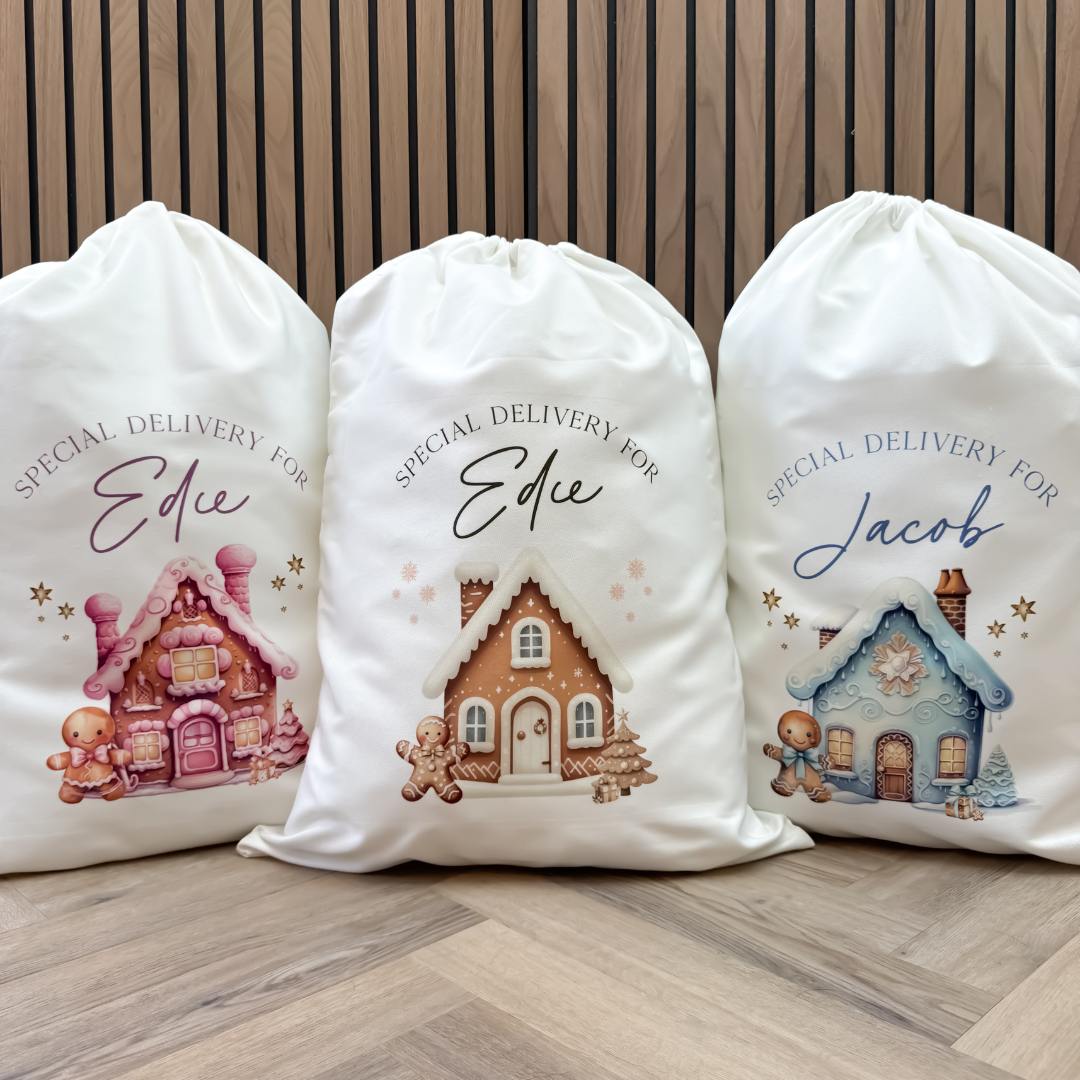 Christmas Bundle Deal 5 - Two Personalised white 69cm sacks