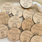 Baby Milestone Wooden Discs Safari Design