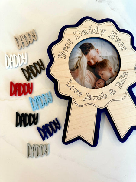 Father's Day Badge Style Magnetic Photo Frame