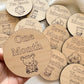 Baby Milestone Wooden Discs Safari Design