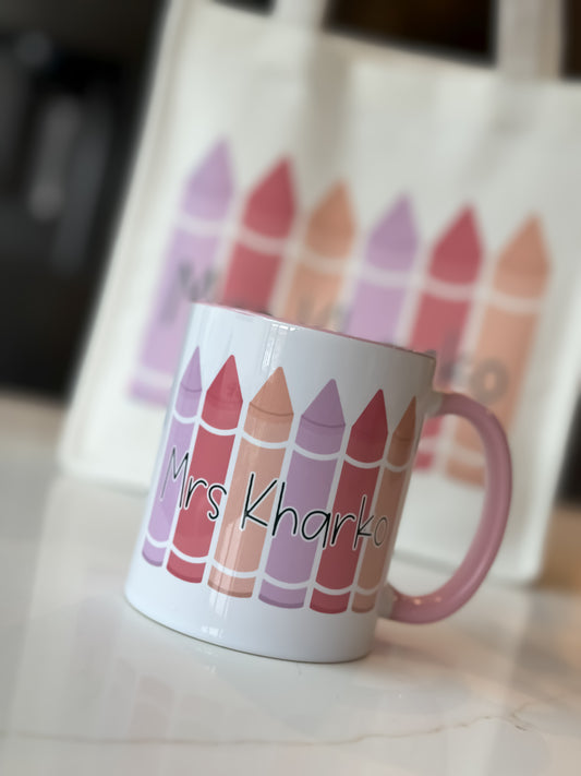 Personalised Teacher Crayon Mug