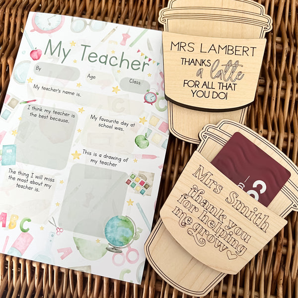 Teacher Coffee Gift Card Holder