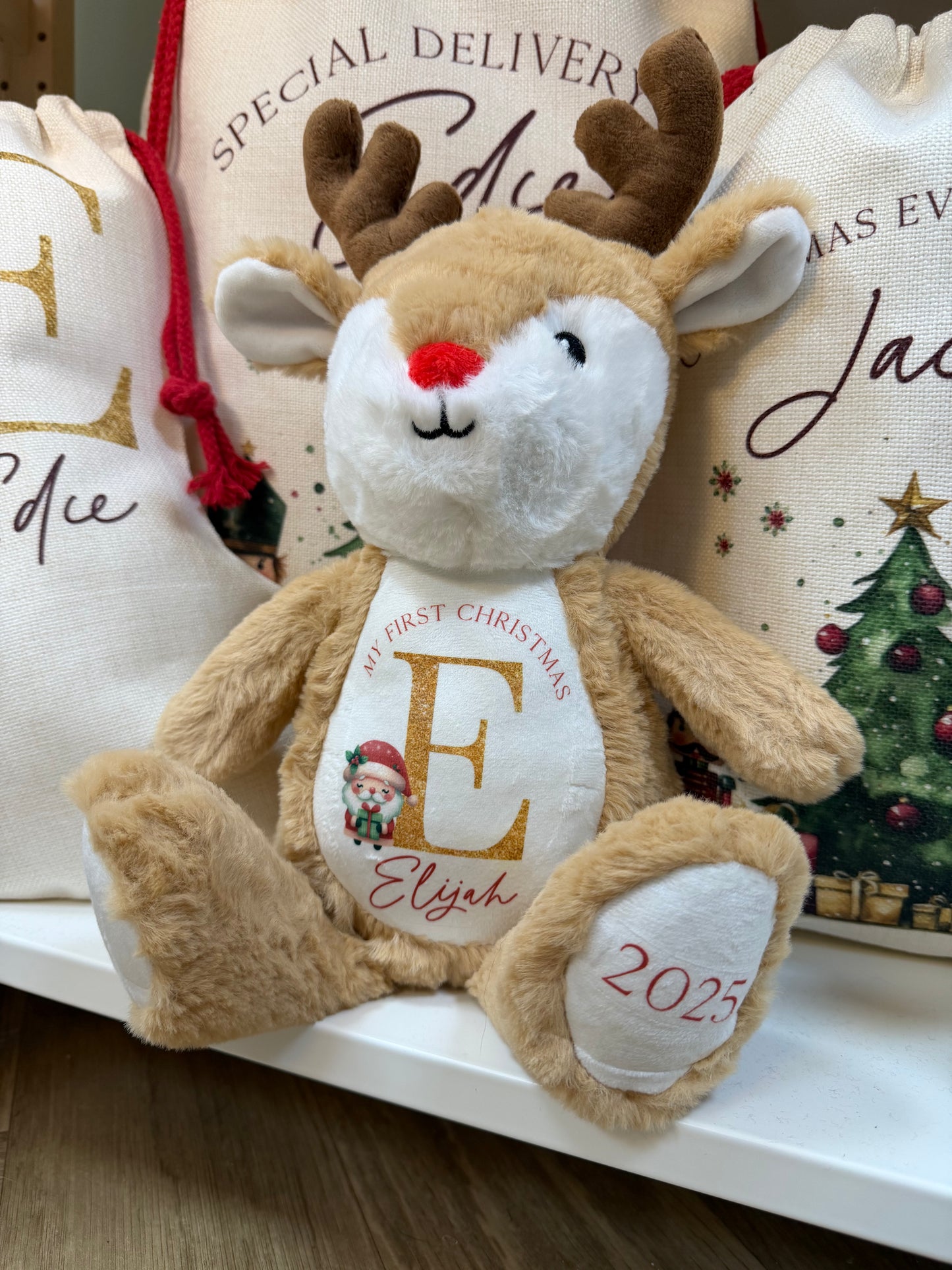 Personalised Christmas Reindeer Teddy