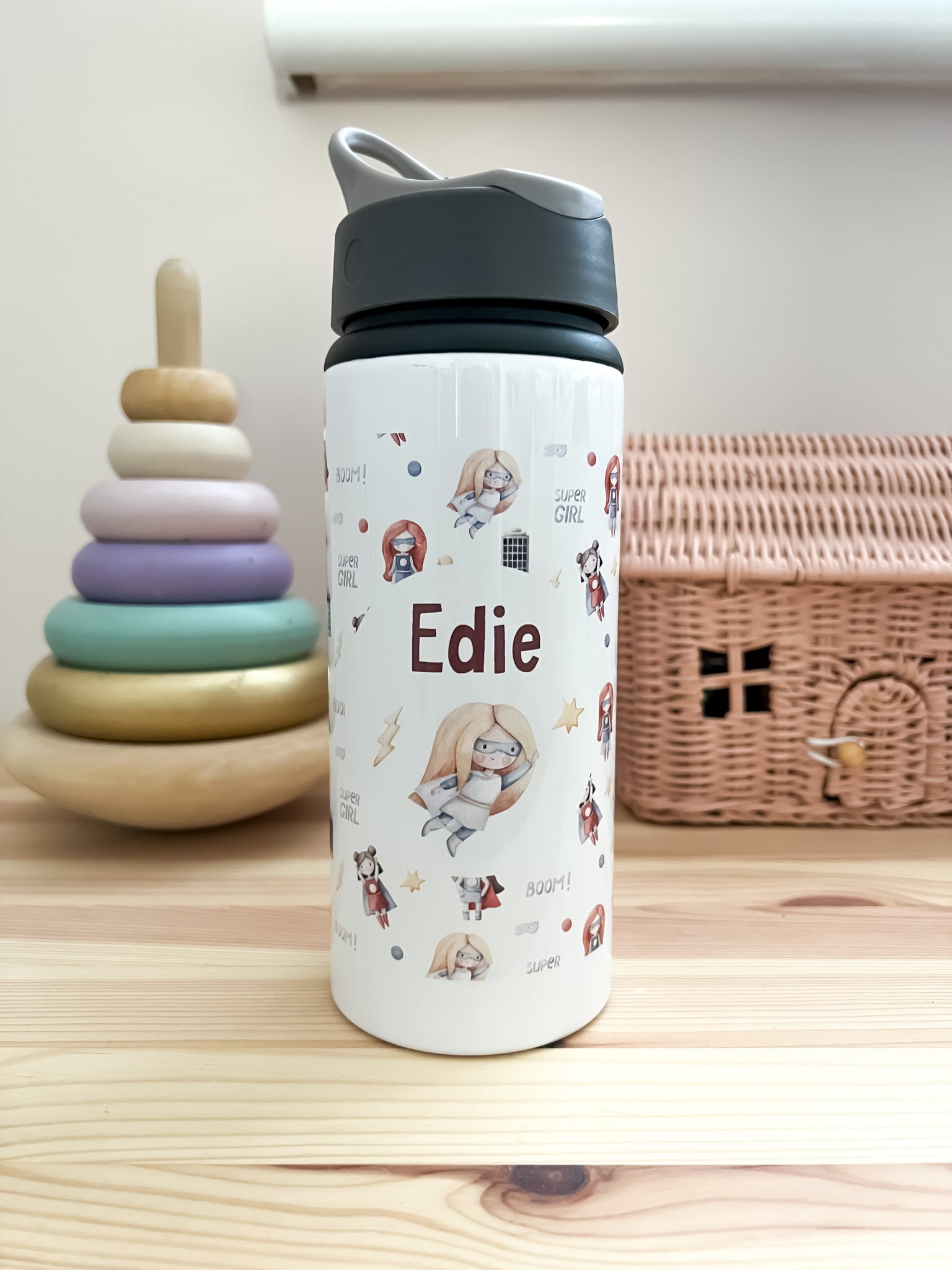 Personalised kids water bottle, school water bottle, nursery water bottle, pre school bottle, birthday gift, girls water bottle,gym bottle