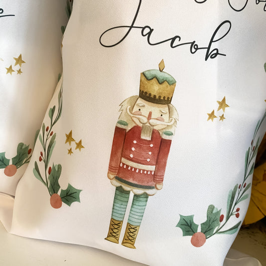 Personalised santa sack, nutcracker, sugar plum fairy