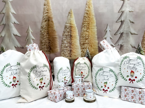 personalised santa sack, Christmas Stocking, Christmas elf