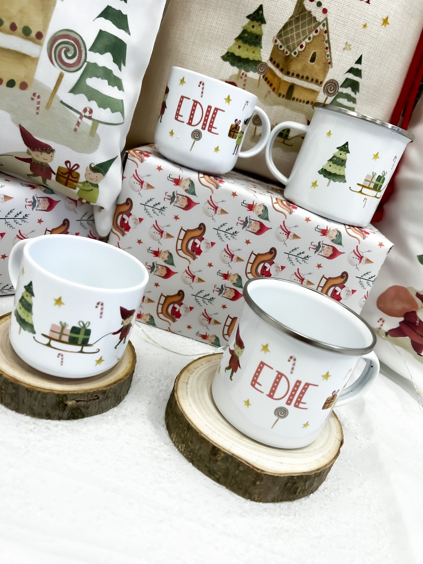 Personalised Christmas mug, hot chocolate mug, new elf