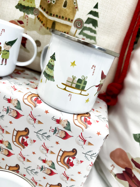 Personalised Christmas mug, hot chocolate mug, new elf