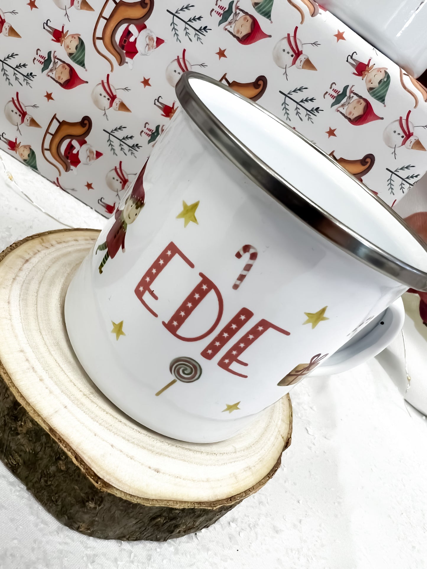 Personalised Christmas mug, hot chocolate mug, new elf