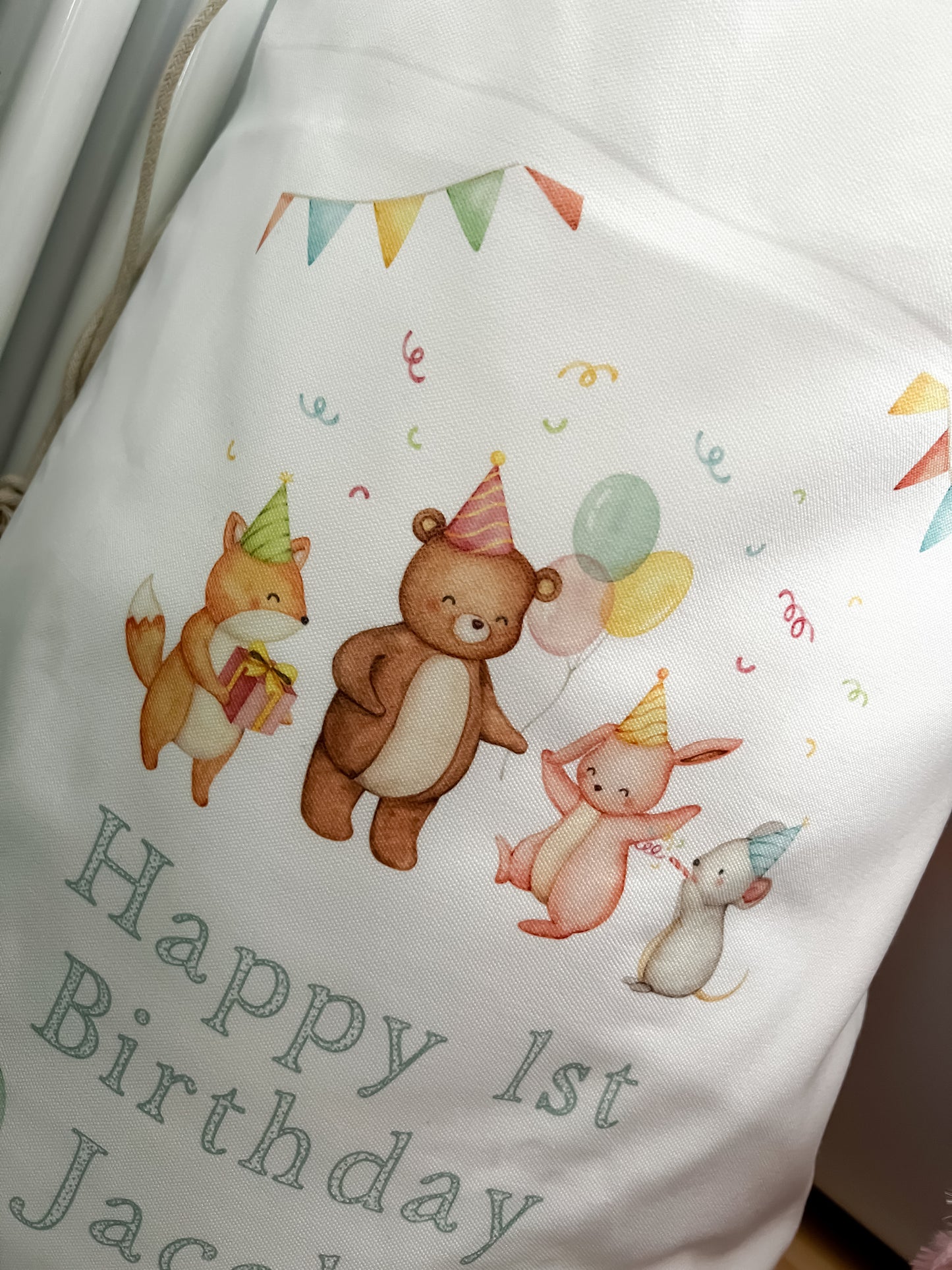 Personalised gift bag kids, birthday gift, personalised first birthday gift, animals, train, birthday gift, children's gift bag, party bag