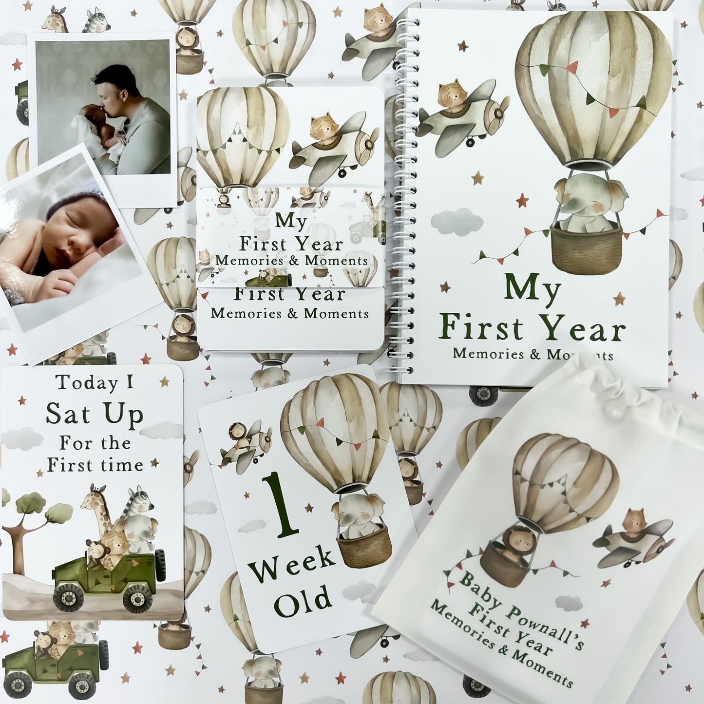 baby milestone cards, Safari Adventure