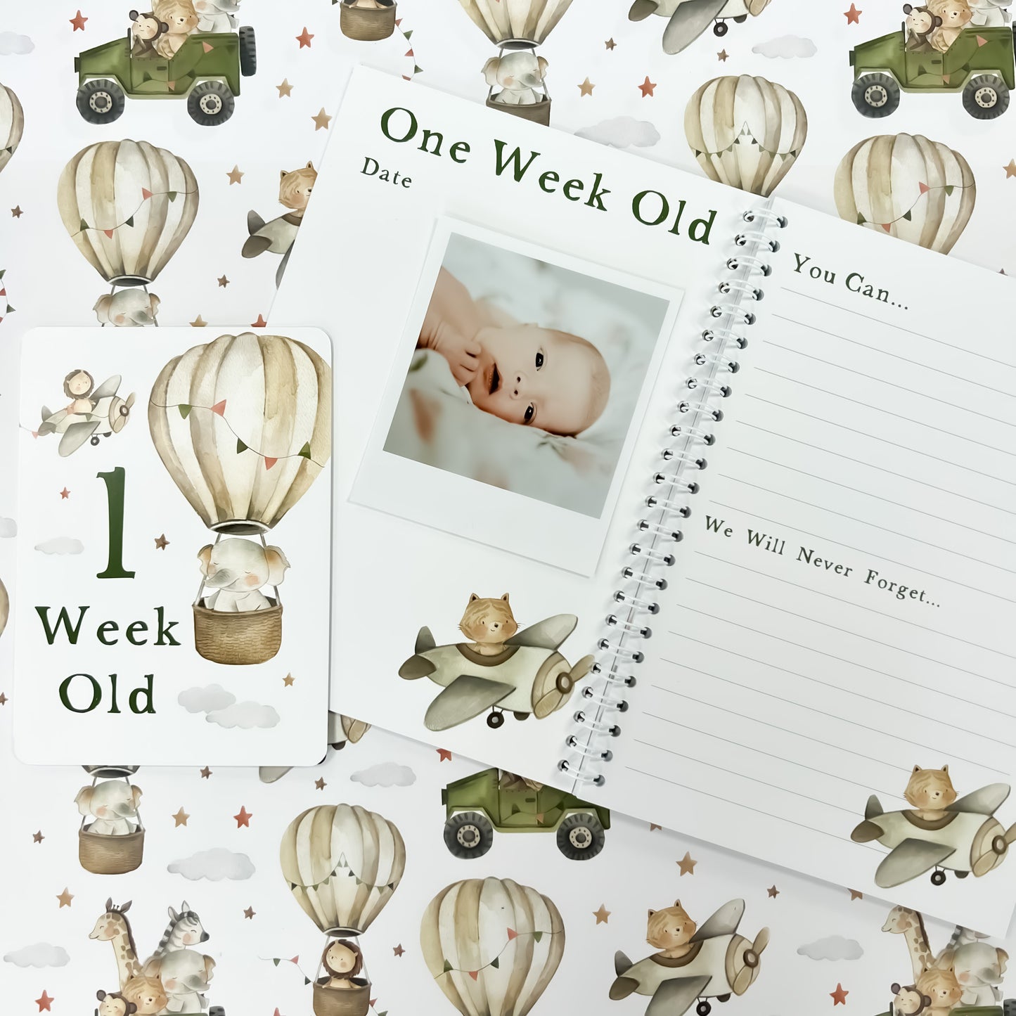 baby milestone cards, Safari Adventure