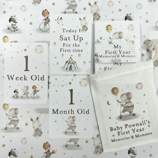 baby milestone cards, Safari Circus