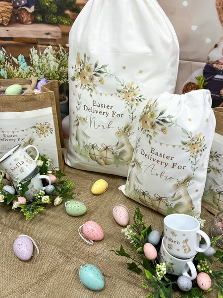 personalised easter bag, easter basket, easter gift, easter decoration, personalised easter gift, easter mug,
