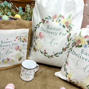personalised easter bag, easter basket, easter gift, easter decoration, personalised easter gift, easter mug, new bunny