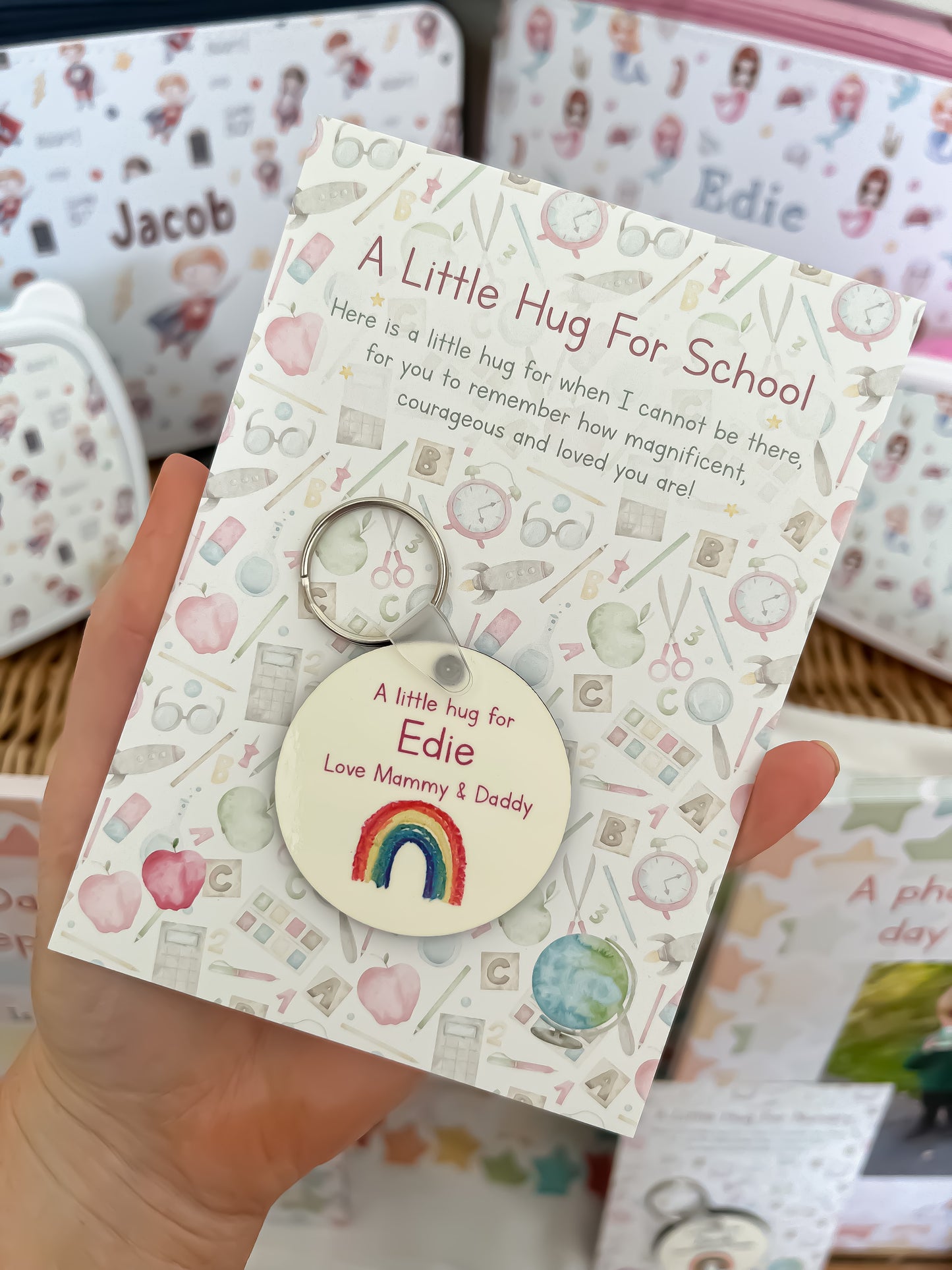 A little hug for Nursery / School Keyring