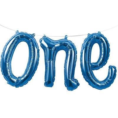 One Balloon, Blue One Balloon, First Birthday Balloon, cake smash