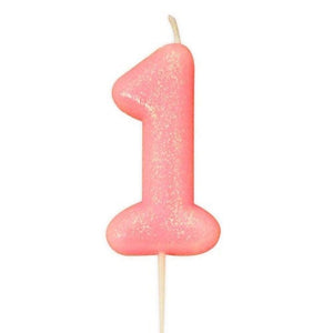 Birthday candles, 1st birthday candle, birthday cake candle, first birthday candle, pink birthday candle.