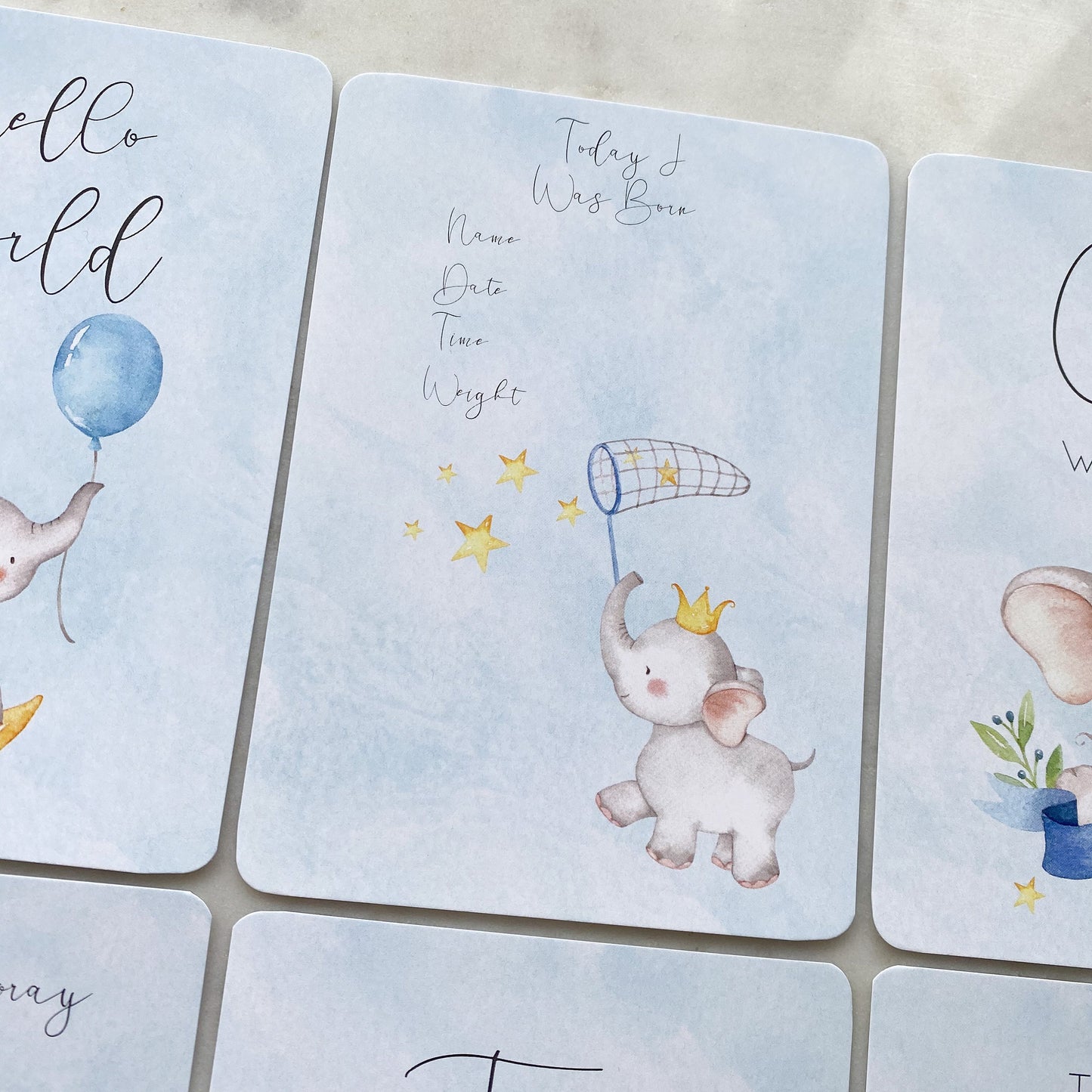 baby milestone cards, elephant, elephant milestone cards, pregnancy, baby shower gift,