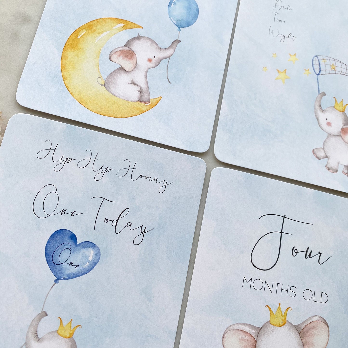baby milestone cards, elephant, elephant milestone cards, pregnancy, baby shower gift,