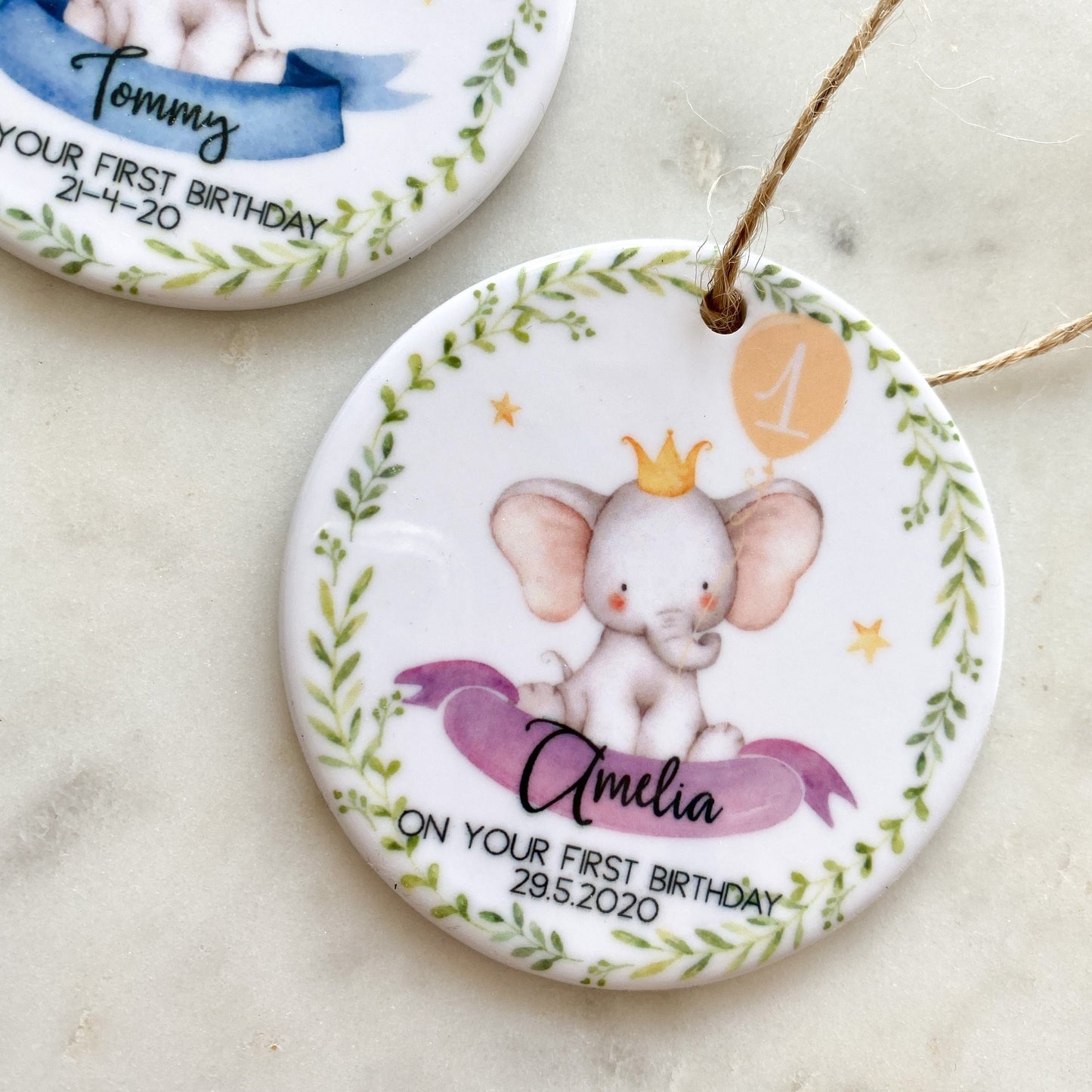 first birthday gift, personalised first birthday gift, 1st birthday, first birthday gift for boys or girls, safari animals, elephant