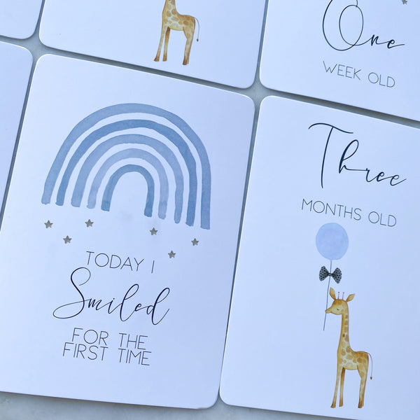 baby milestone cards, rainbow, rainbow milestone cards, pregnancy, baby shower gift, rainbow baby, blue rainbow