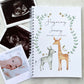 Pregnancy Journal, Pregnancy Planner, Pregnancy Diary, safari, Baby Book, Pregnancy Gift, Pregnancy Milestone, pregnancy announcement