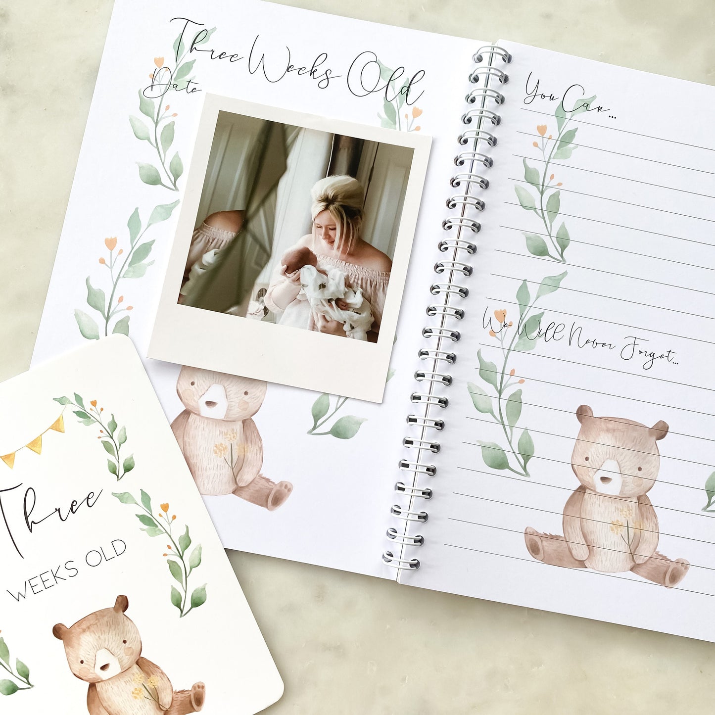 Baby journal, baby book, baby journal and memory book, woodland, baby milestone, pregnancy journal, my first year, my first year book,