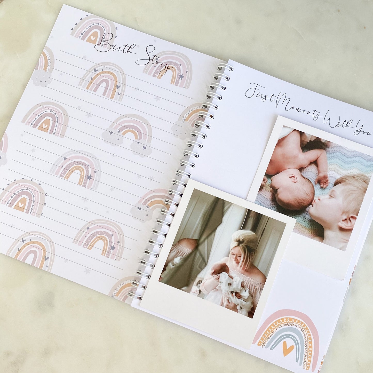 Pregnancy Journal, Pregnancy Planner, Pregnancy Diary, rainbow, Baby Book, Pregnancy Gift, Pregnancy Milestone, pregnancy announcement