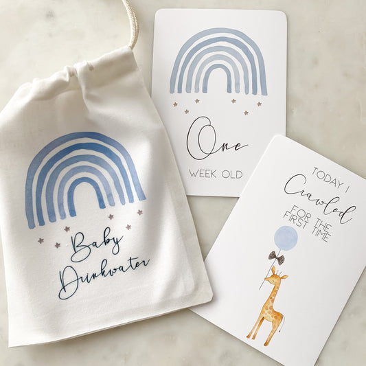 baby milestone cards, rainbow, rainbow milestone cards, pregnancy, baby shower gift, rainbow baby, blue rainbow