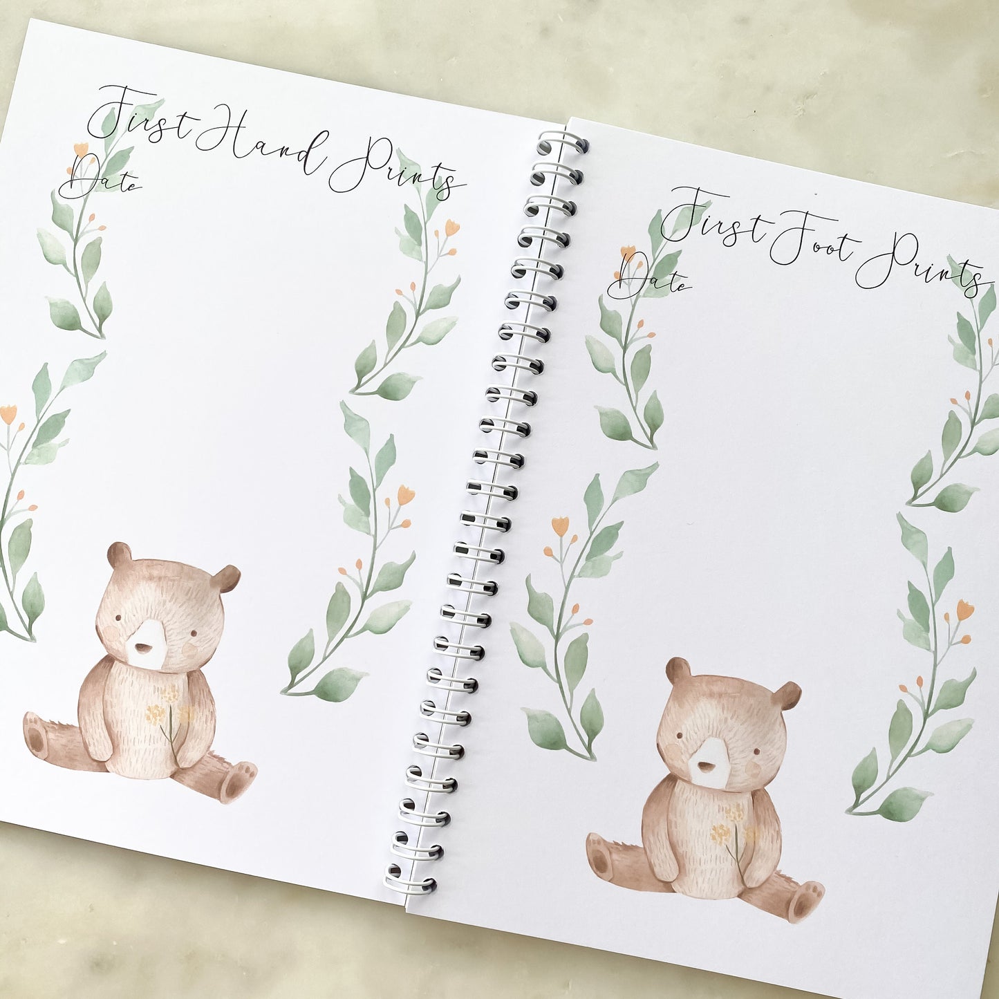 Baby journal, baby book, baby journal and memory book, woodland, baby milestone, pregnancy journal, my first year, my first year book,